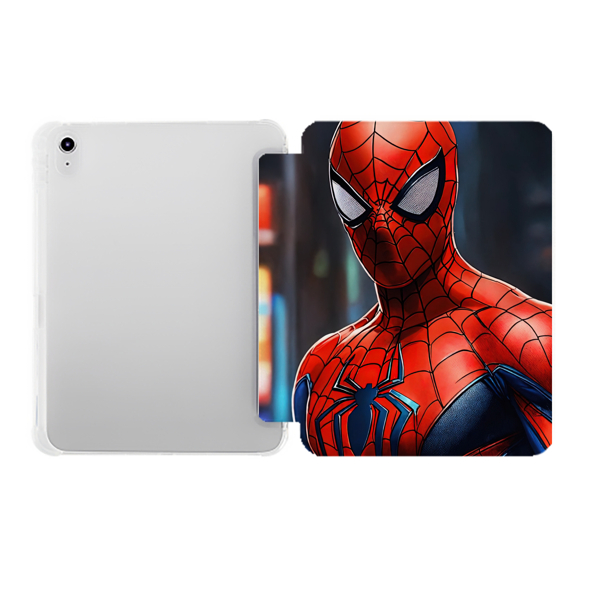 （画像用） Spider Man スパイダーマン IPad ケース ペン収納付き 三つ折りスタンド PUレザー×シリコン 対応機種9.5/10.5/10.9インチ